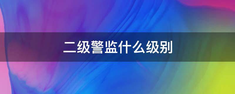 二级警监什么级别（二级警监是处级吗）