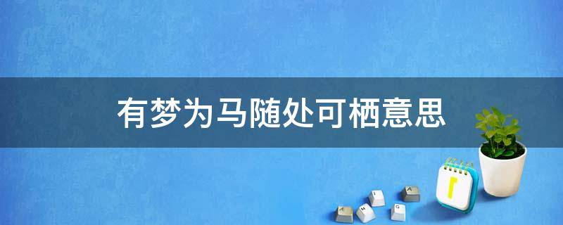 有梦为马随处可栖意思 以梦为马随处可栖下一句是什么