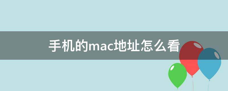 手机的mac地址怎么看 小米手机的mac地址怎么看