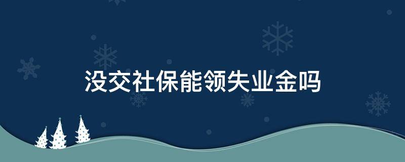 没交社保能领失业金吗（没交社保的能领失业保险金吗）