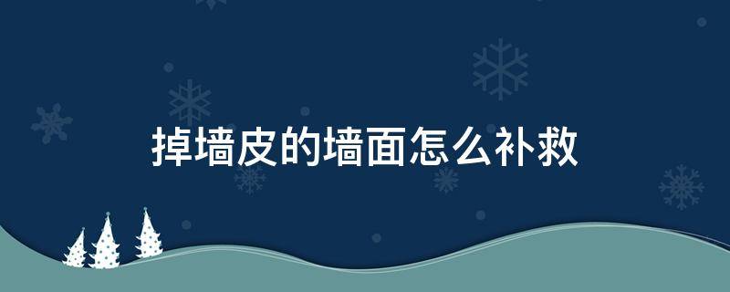 掉墙皮的墙面怎么补救 墙面掉皮最简单的补救方法