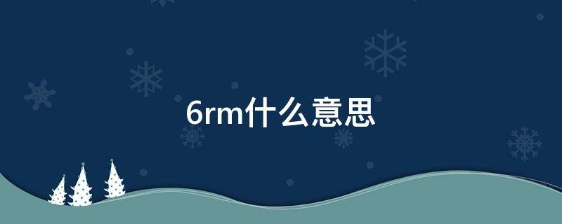 6rm什么意思 rm是什么意思