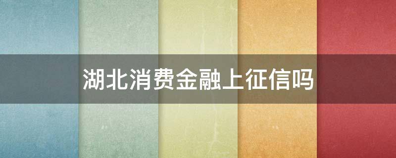 湖北消费金融上征信吗 湖北消费金融上征信吗?