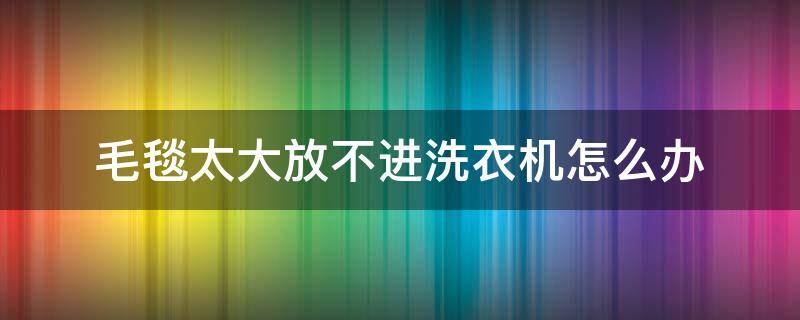 毛毯太大放不进洗衣机怎么办 毛毯太大洗衣机放不下怎么办