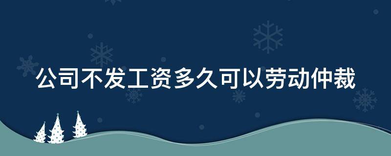 公司不发工资多久可以劳动仲裁（公司不发工资多久可以劳动仲裁呢）