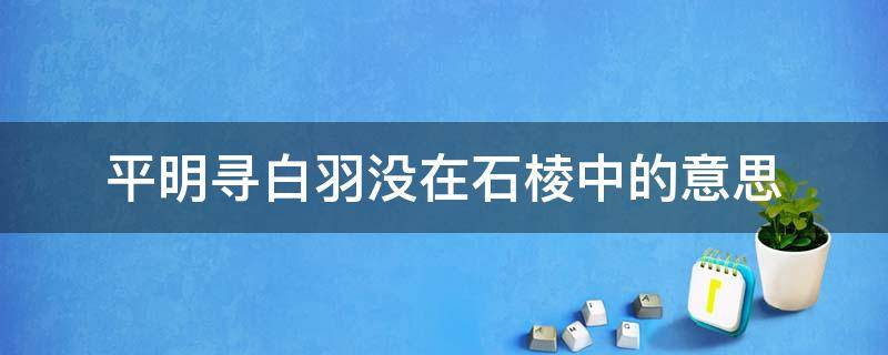 平明寻白羽没在石棱中的意思 平明寻白羽没在石棱中的意思是什么意思