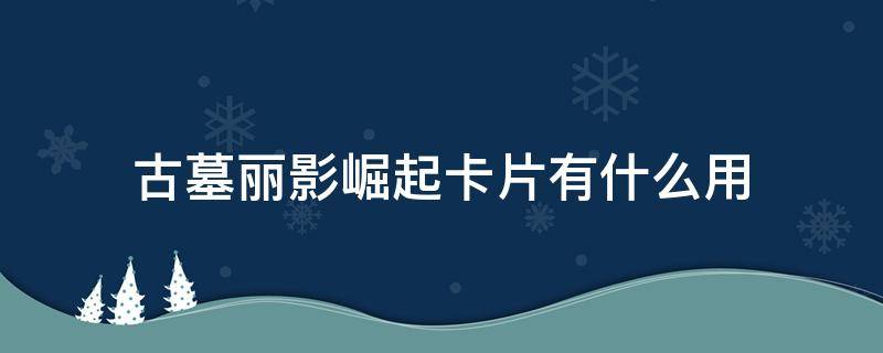 古墓丽影崛起卡片有什么用（古墓丽影崛起卡片作用）