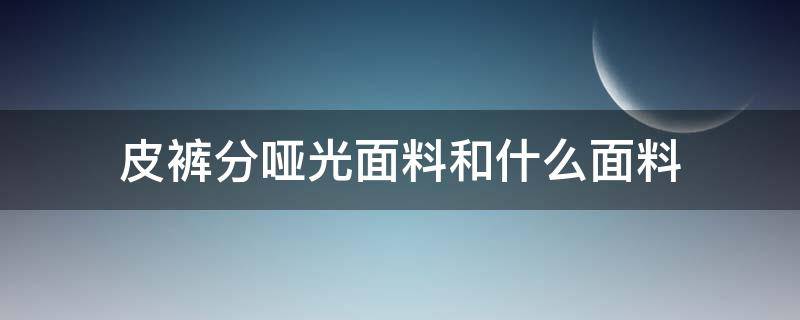 皮裤分哑光面料和什么面料（哑光皮裤和亮光皮裤的区别）