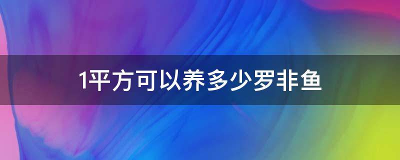 1平方可以养多少罗非鱼 1立方可以养多少罗非鱼