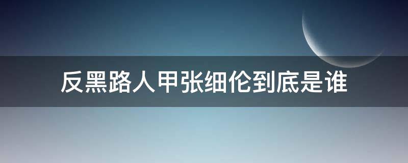 反黑路人甲张细伦到底是谁 反黑路人甲张细伦和高彬