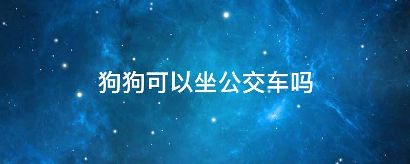 狗狗可以坐公交车吗 小狗狗可以坐公交车吗