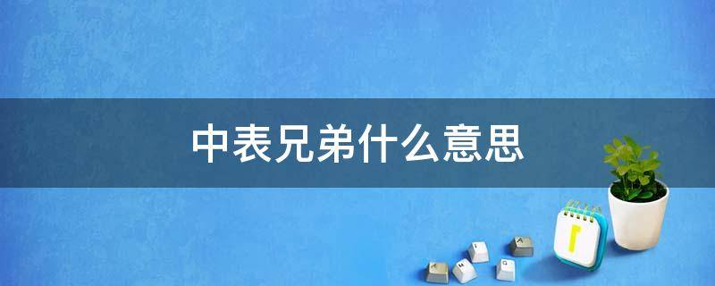 中表兄弟什么意思 表弟中的表是什么意思