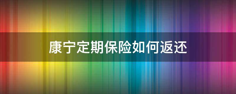 康宁定期保险如何返还 康宁终身保险如何返还