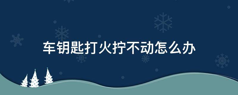 车钥匙打火拧不动怎么办 车钥匙能拧动打不着火怎么回事