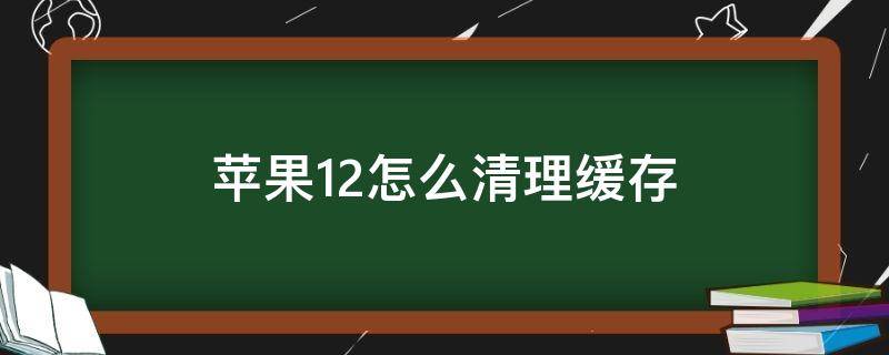 苹果12怎么清理缓存（苹果12怎么清理缓存内存）