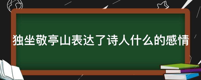 独坐敬亭山表达了诗人什么的感情 独坐敬亭山全文翻译