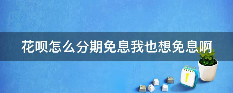 花呗怎么分期免息我也想免息啊 花呗付款怎么分期免息