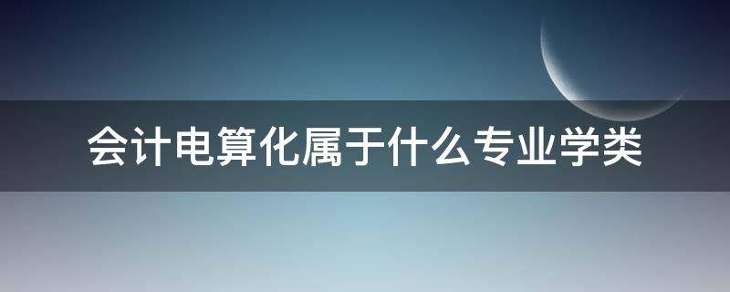 会计电算化属于什么专业学类（会计学(会计电算化具体属于什么专业）