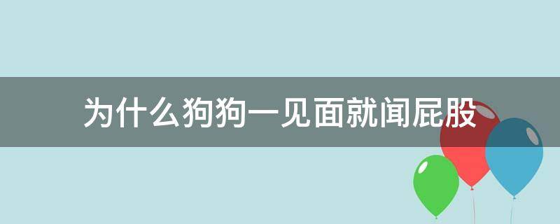 为什么狗狗一见面就闻屁股