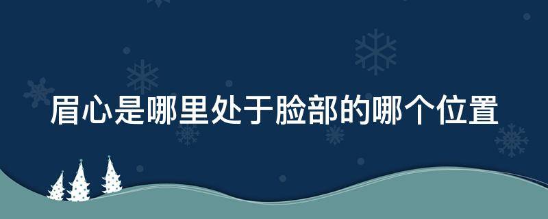 眉心是哪里处于脸部的哪个位置（眉心的位置在哪里）