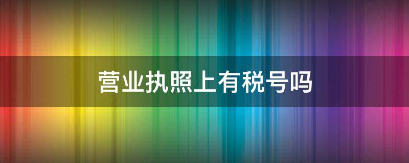 营业执照上有税号吗 营业执照上的是不是税号