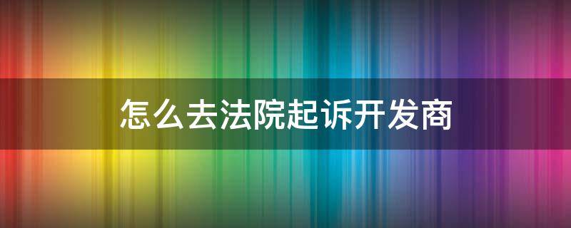 怎么去法院起诉开发商（怎么去法院起诉开发商退款）