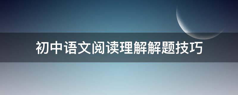 初中语文阅读理解解题技巧（初中语文阅读理解解题技巧和模板）