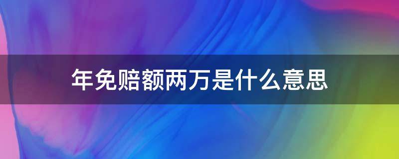 年免赔额两万是什么意思（两万元免赔是什么意思）