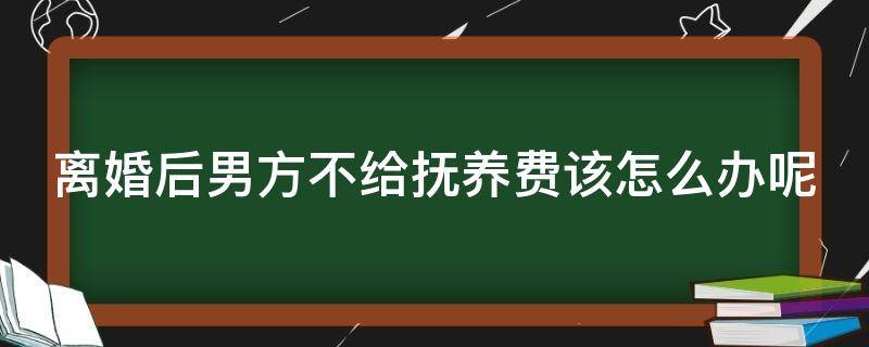 离婚后男方不给抚养费该怎么办呢 离婚后男方不给抚养费该怎么办呢怎么起诉