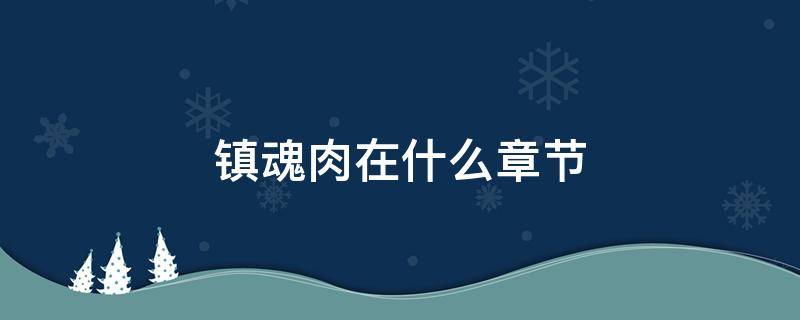 镇魂肉在什么章节 镇魂肉在哪里