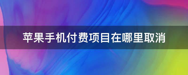 苹果手机付费项目在哪里取消 iphone付费项目在哪里取消