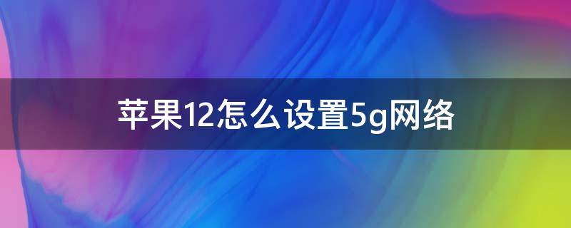 苹果12怎么设置5g网络（苹果12怎么设置5g网络省电）