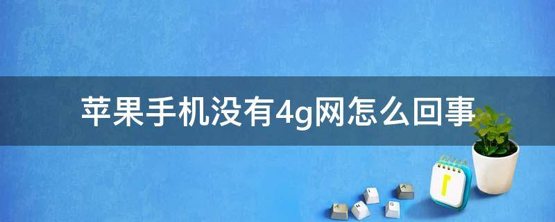 苹果手机没有4g网怎么回事 苹果手机没有4g网什么原因