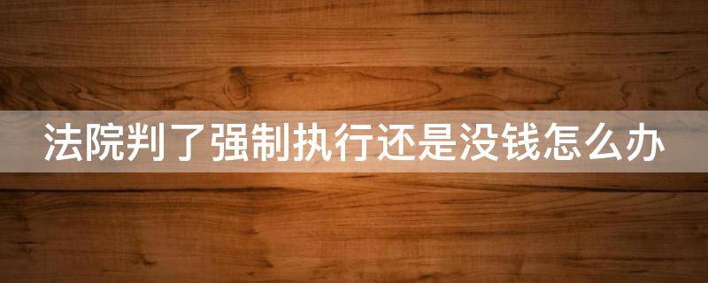 法院判了强制执行还是没钱怎么办（法院判了强制执行一直不还钱怎么办）