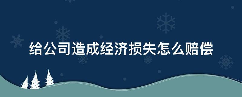 给公司造成经济损失怎么赔偿（给公司造成经济损失怎么赔偿但是没有签署相关合约）