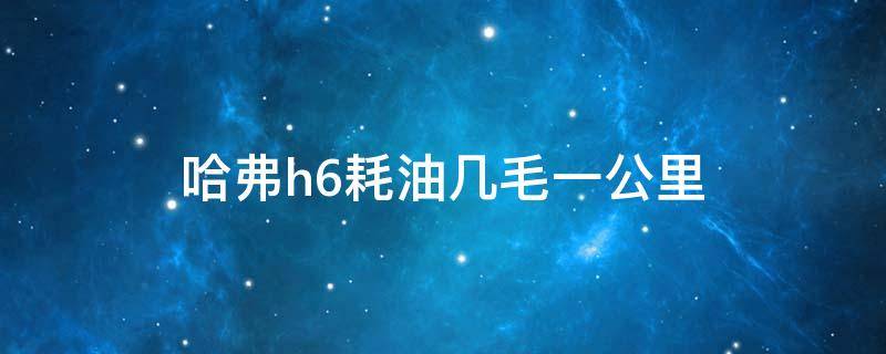 哈弗h6耗油几毛一公里 哈弗h6公里油耗几毛钱