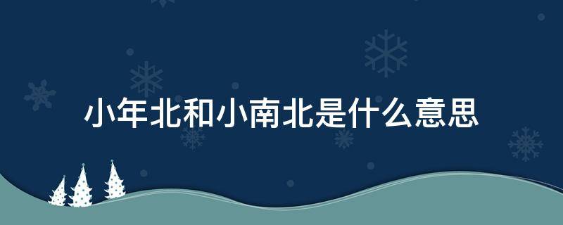 小年北和小南北是什么意思（小年北和小年南是啥意思?）