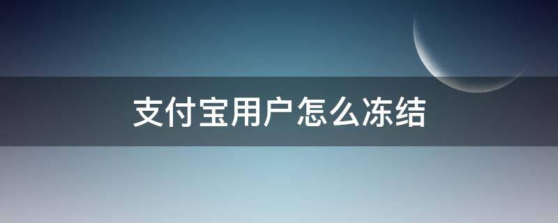 支付宝用户怎么冻结（怎么冻结支付宝账户）