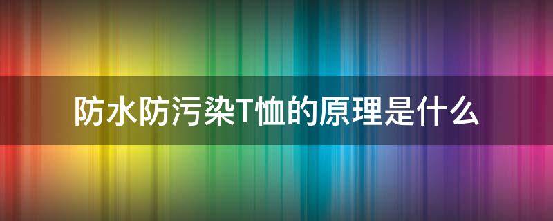 防水防污染T恤的原理是什么 防水衣服是什么原理