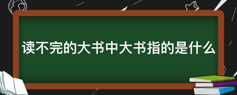 读不完的大书中大书指的是什么 读不完的大书中大书指的是什么,我读列了什么