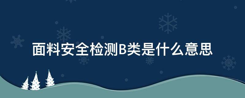 面料安全检测B类是什么意思（纺织品安全类别B类是什么意思）