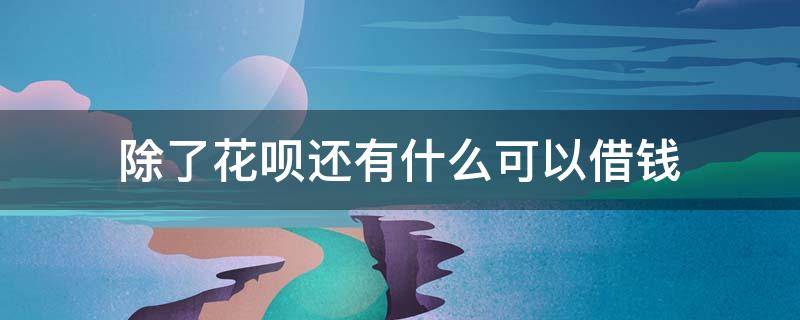 除了花呗还有什么可以借钱（除了花呗还有啥能借钱）