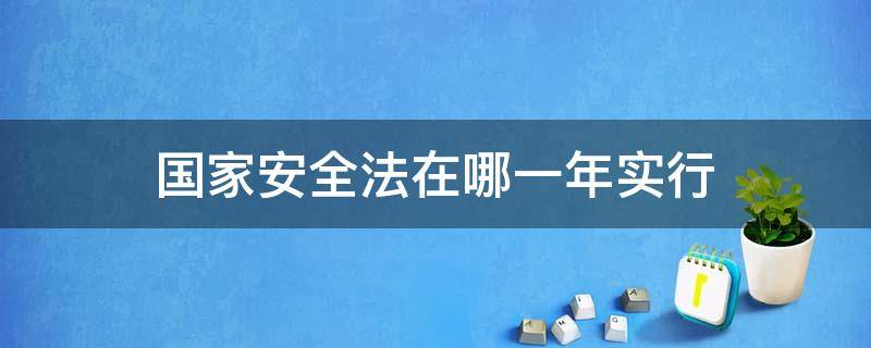 国家安全法在哪一年实行（国家安全法在几几年起实行）
