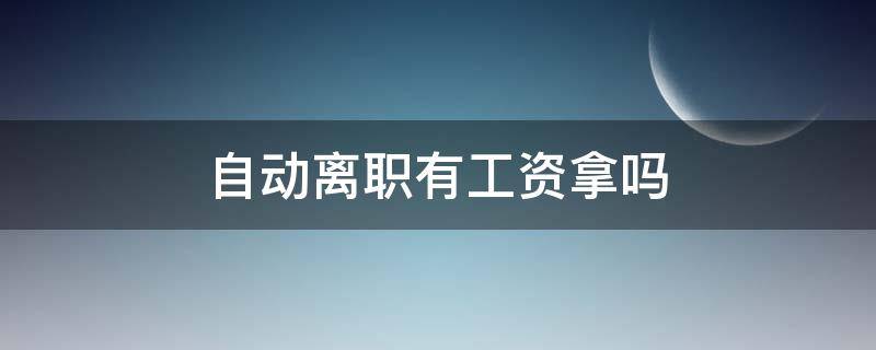 自动离职有工资拿吗（自动离职能拿工资吗）