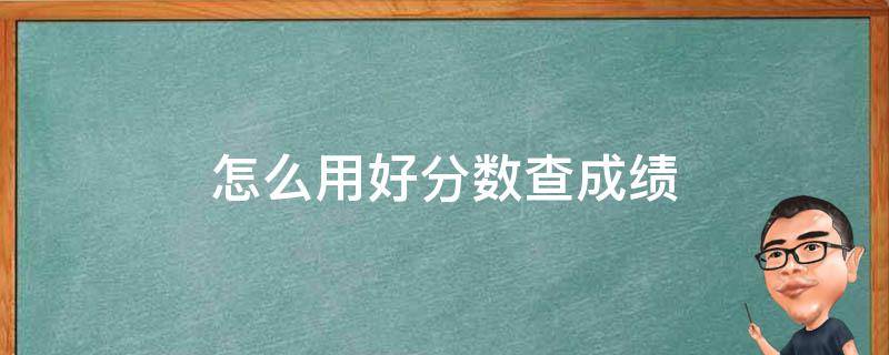 怎么用好分数查成绩（怎么样用好分数查成绩）