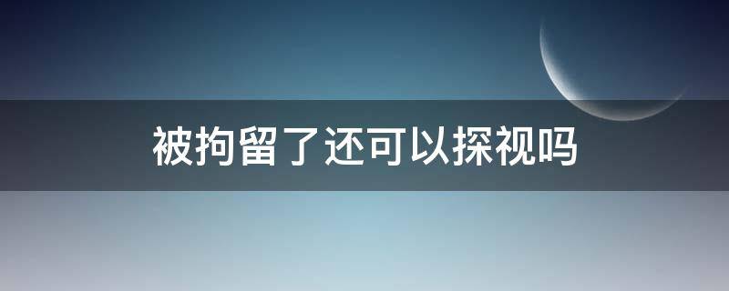 被拘留了还可以探视吗（被拘留所拘留可以探视吗）