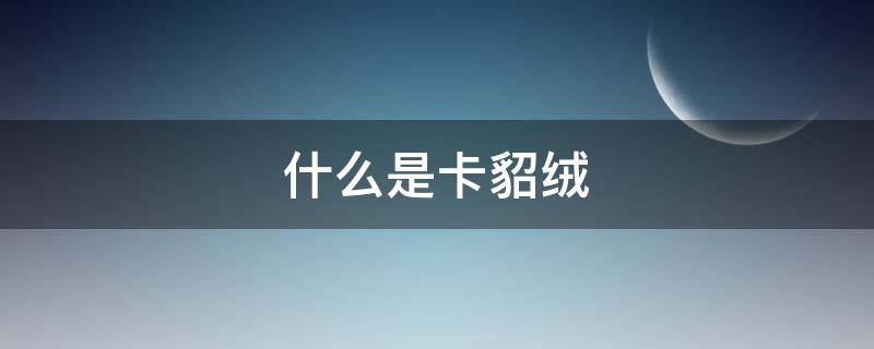 什么是卡貂绒（什么是卡貂绒环保貂）