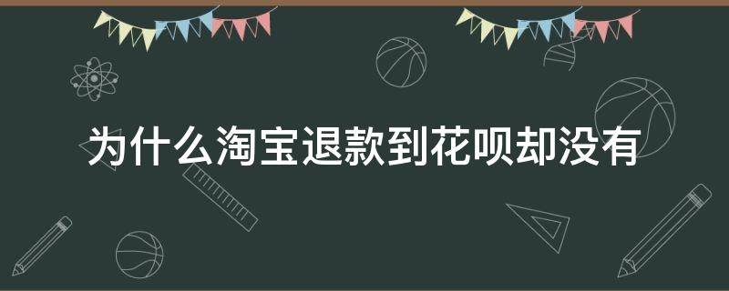 为什么淘宝退款到花呗却没有（淘宝退款成功为什么花呗没有收到退款）