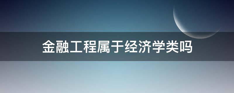 金融工程属于经济学类吗（金融工程经济学类与金融类的区别）