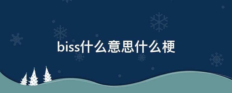 biss什么意思什么梗（什么叫biss）